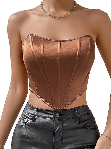Aranmei Damen Satin Korsett Top