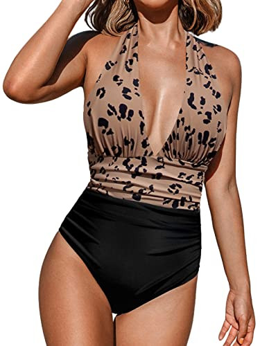 CUPSHE Damen Badeanzug Neckholder V Ausschnitt Monokini