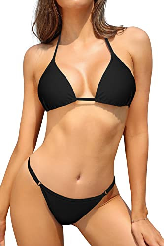 SHEKINI Damen Bikini Set Klassischer Triangel Rückenfrei Bikinioberteil