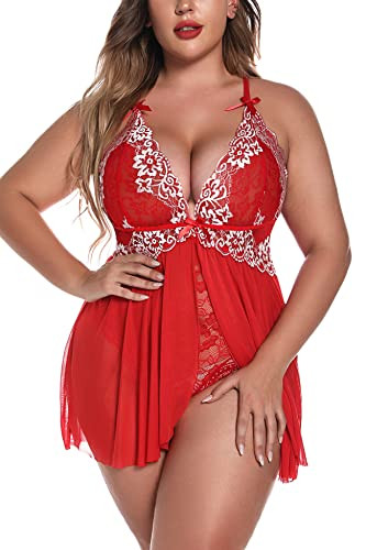 Aranmei Dessous in Übergröße für Frauen, sexy Spitze