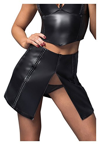 Noir Handmade Damen Minirock im Powerwetlook