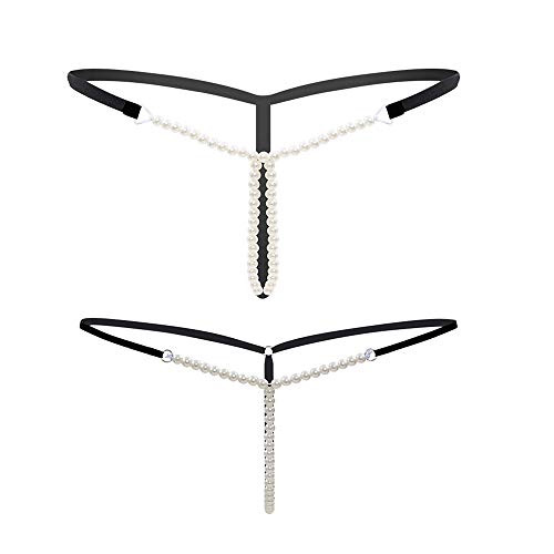 Kissecret Damen G-String T-Back Tanga mit Perlen