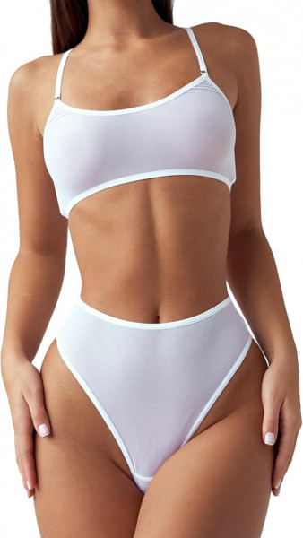 NewBull Sexy Unterwäsche Set für Damen Einfach Chiffon Transparent Dessous