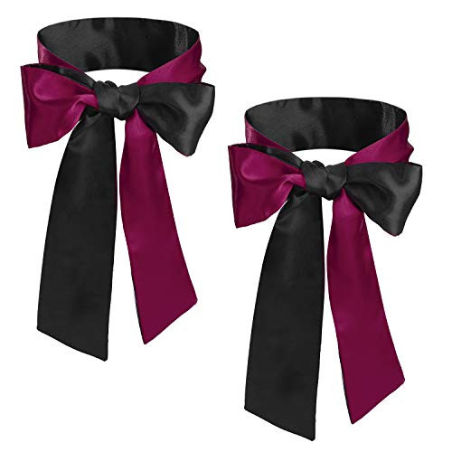 MaoXinTek Satin Augenbinde 150 cm Lang in Schwarz und Rot