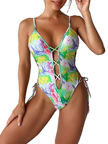 HYSENM Badeanzug Damen Sexy Badeanzug Damen mit Schnürung