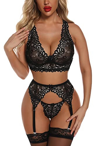 Aranmei Damen Sexy Dessous Set mit Hosenträgern