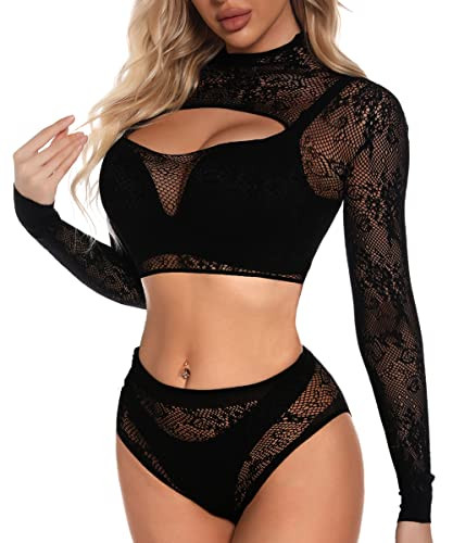 Buitifo Damen Dessous-Sets Sexy Lingerie Fischnetz