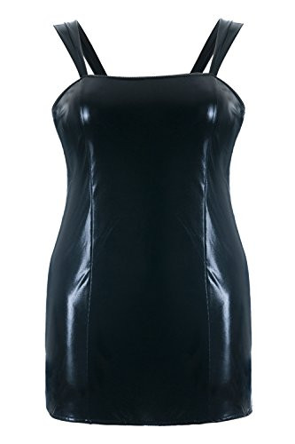 Andalea Schwarzes Wetlook Chemise