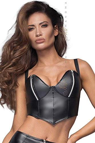 Noir Handmade Damen Top im Powerwetlook