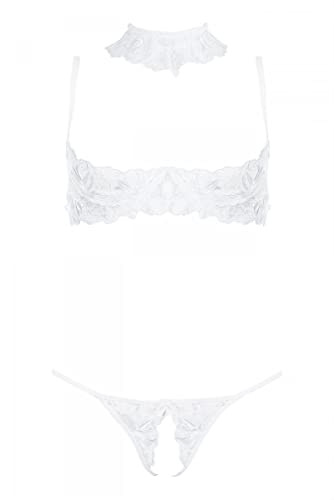 LivCo Corsetti Fashion Verführerisches Sexy offener BH Set aus transparenter Spitze