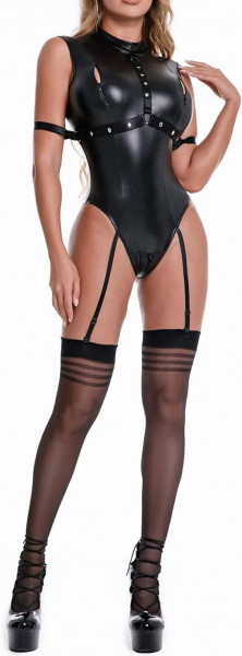 NewBull Sexy Body Damen Wetlook Dessous Frauen Matt Leder