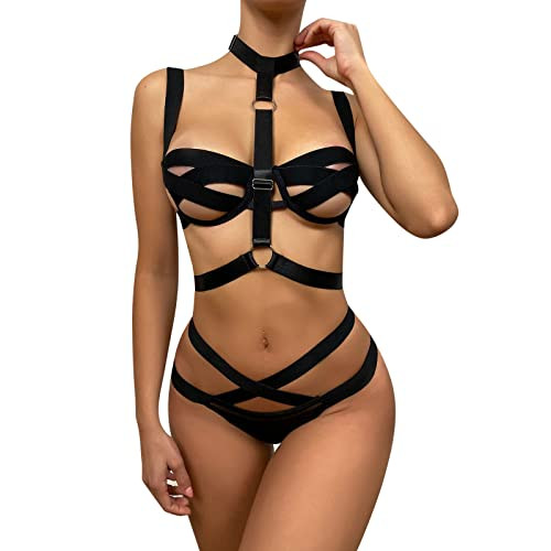 Fulidngzg Lingerie Women: Curvy Reizwäsche Outfit Spitze 2 Teiler