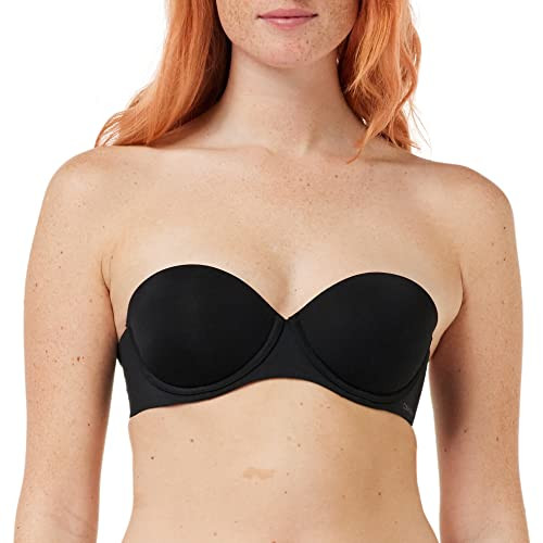Calvin Klein Damen Trägerloser BH Push-Up, Schwarz
