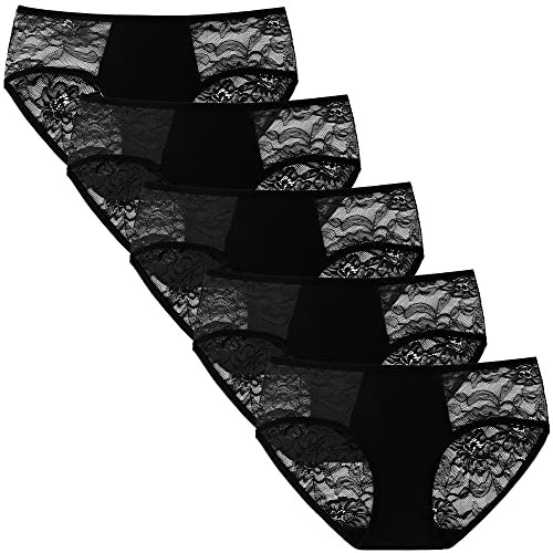 INNERSY Slip Damen Spitze Unterhosen Schwarz Sexy Unterwäsche