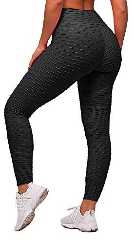 Memoryee Damen Honeycomb Leggings Geraffte Hintern