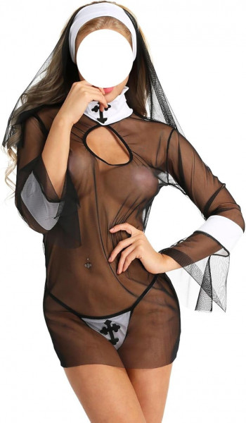 NewBull Nonne Cosplay Sexy Durchsichtiger Rock