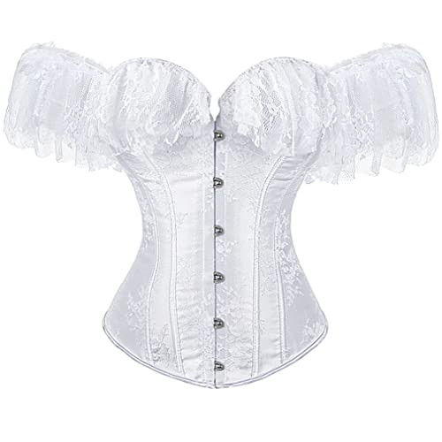 Grebrafan Damen Corsage mit Ärmel Taillen Korsett Top Gothic
