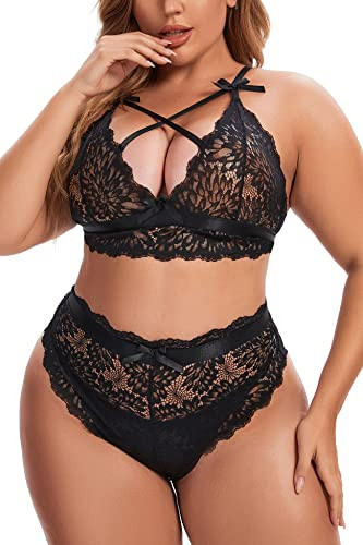 Aranmei Damen Übergröße Dessous Set Sexy Lingerie