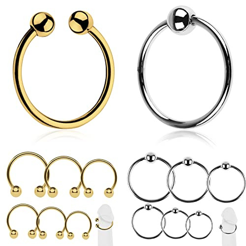 BDSMYOU Edelstahl Penisring Cockring 12 Stücke Set