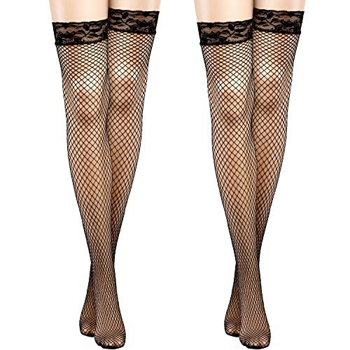 SATINIOR 2 Paar Netzstrümpfe