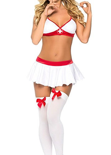 DELEY Damen Dessous Versuchung Babydoll Reizvolle Krankenschwester Uniformen Mit Strümpfen Schlafzimmer Cosplay Lingerie