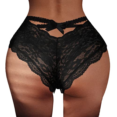 Fulidngzg Brazilian Slip Damen Spitze Dessous Unterhosen Offen Ouvert Erotisch Nahtlose Slips Bikini Hipster Unterwäsche Große Größen Sexy String Tanga Höschen