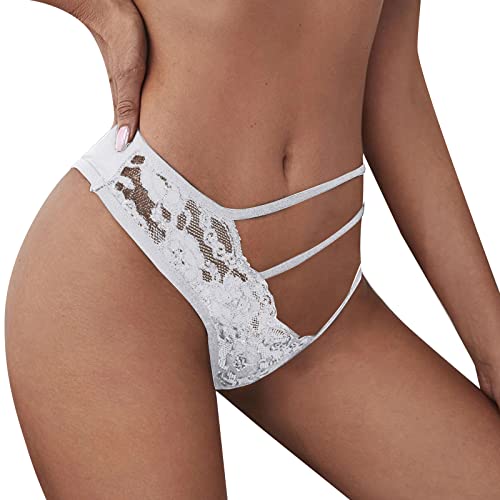 Fulidngzg Damen Hipster Unterwäsche Offen Ouvert Schlüpfer Atmungsaktiv Brazilian String Tanga Unterhosen Erotisch Hohe Taille Baumwolle Dessous Spitze Tangas Sexy Nahtlos Große Größen Slips String