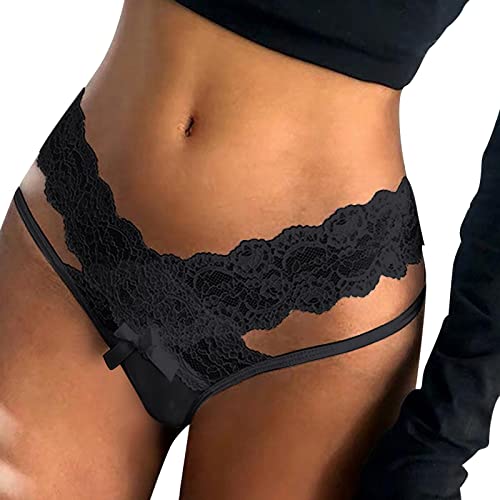 Fulidngzg Slip Damen Unsichtbarer Spitze Brazilian Unterwäsche String Tanga Ouvert Nahtlos Hohe Taille Unterhosen Tangas Große Größen Sexy Dessous Schlüpfer String