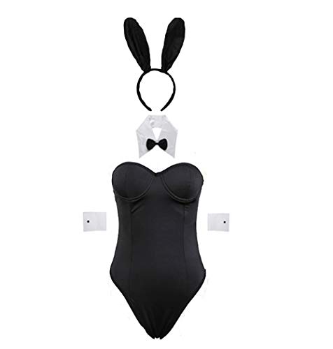 Kadila Store Damen 5 Stücke Sexy Bunny Girl Cosplay Dessous Set Party Festival Halloween Kostüm Sexy Dessous Babydoll Nachtwäsche Cosplay