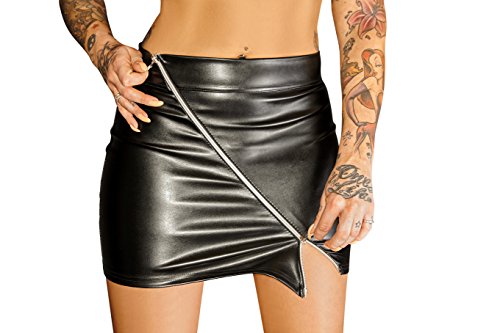 Minirock aus EcoLeather mit 2-Wege-Zipper (XL)