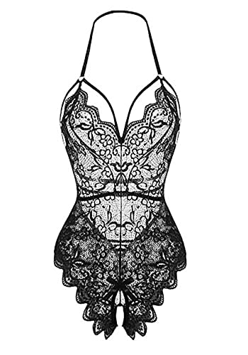 Sexy Dessous Damen Unterwäsche für Frau Reizwäsche Outfit Frauen Lingerie Nachtwäsche Slip Ouvert Body Dessous Set Nachtwäsche Babydoll Teddy Bodysuit Tiefer V Spitze Halfter Erotische Negligee