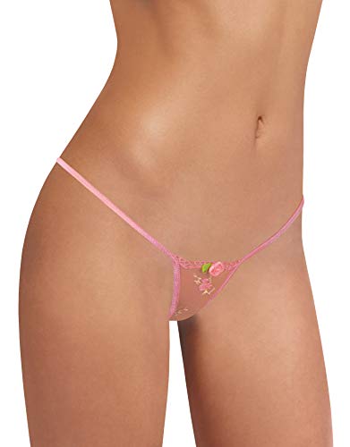 Sohimary 428 Damen Mini Spitze String Tanga XS S M 32 34 36 38 Rosa