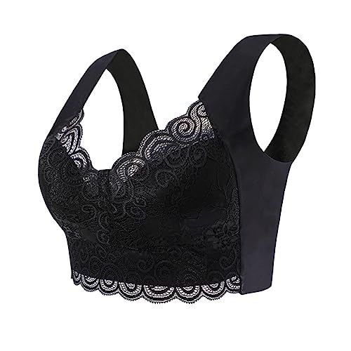 Sport BH Damen: Spitze Starker Halt Gym Push Up BH Sport BH High Support Shock Absorber Gepolstert Ohne Bügel T Shirt BH Bralette Sexy Große Brüste Multiway Leicht Bra Bustier