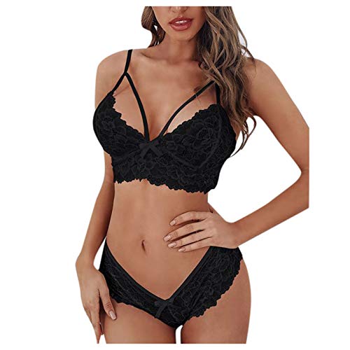 APOKIOG Damen Sexy Unterwäsche – Dessous Damen Sex BH und Slip Spitzen Reizwäsche Sex Baby Dolls Negligees Pyjama Sexy Body Damen Mollige Erotikwäsche Underwear Bikini Set Clubwear