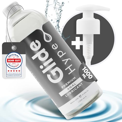 GlideHype Anal Gleitgel auf Wasserbasis | Neutrales Gleitmittel für Mann & Frau | Lubricant für Analverkehr ohne Schmerzen | Kompatibel mit Sex-Toys und Kondomen (1000 ml)