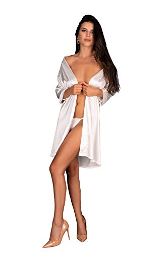 LivCo Corsetti Fashion LC Edelina Dressing Gown Pearl Weiß M